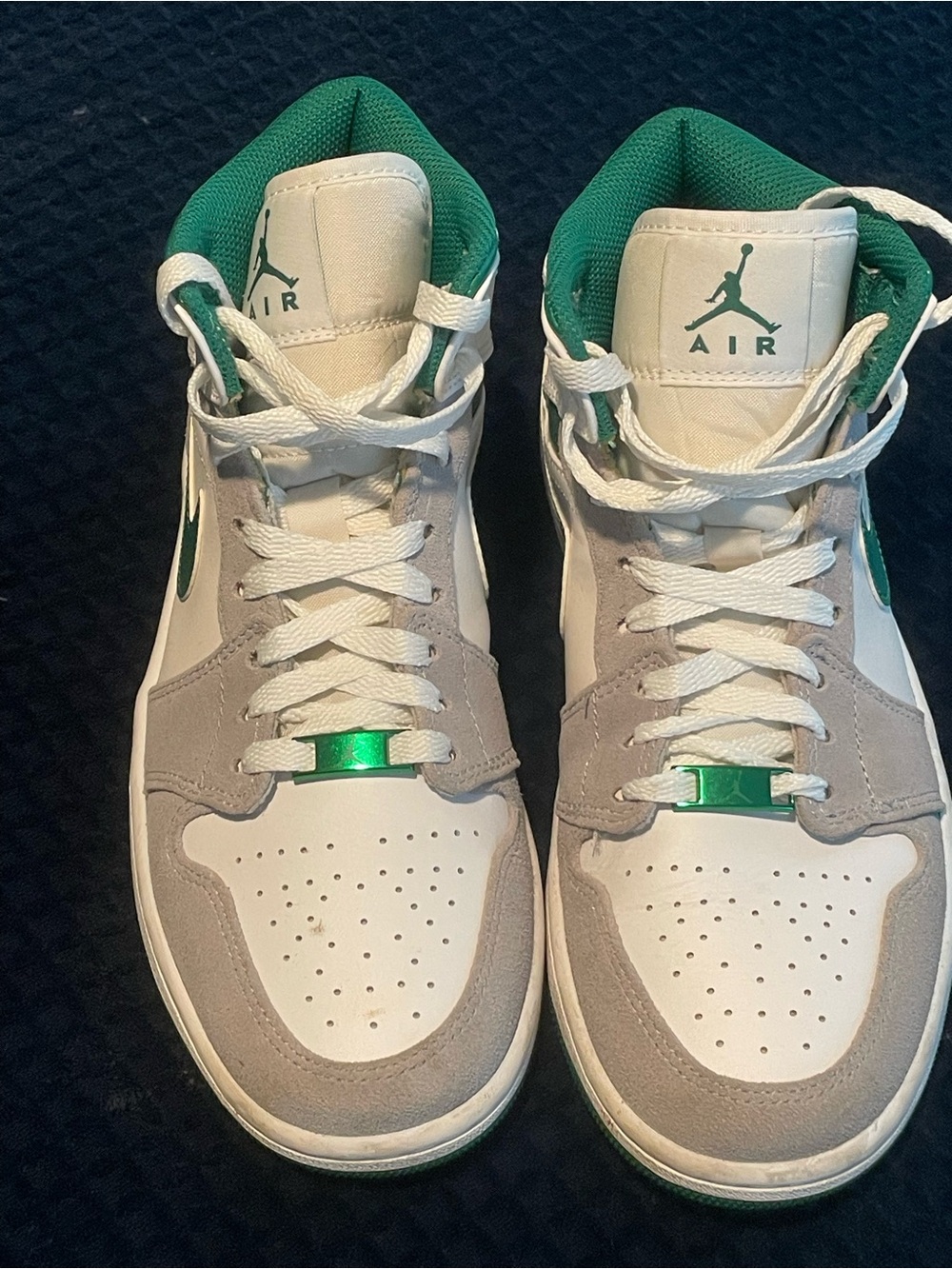 Jordan Men's White, Gray & Green Low-Top Sneakers